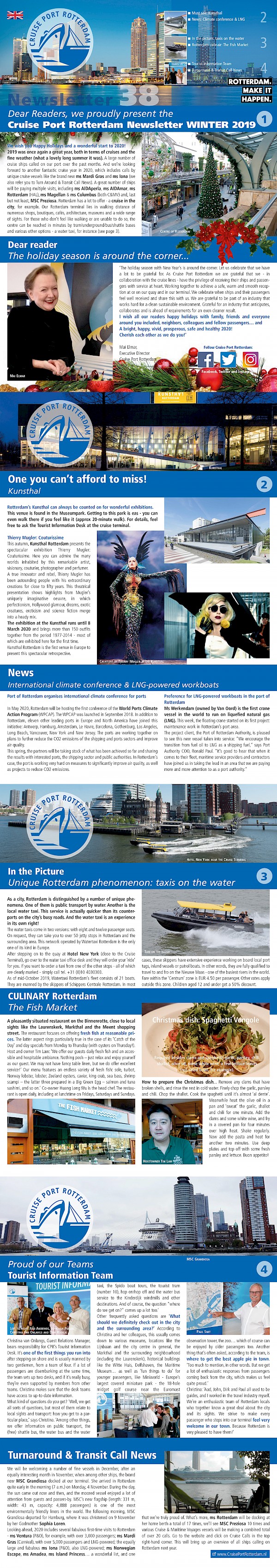 Cruise Port Rotterdam Newsletter Winter 2019/2020